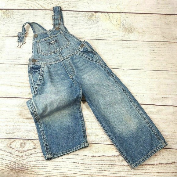 OshKosh B'gosh Toddler Unisex Girls/Boys Strap Long Pants Overall Blue Jeans 3T - Picture 2 of 7